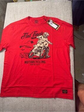 🏍️ Royal Enfield Flat Track Graphic T-Shirt – Red – XXL – NWT